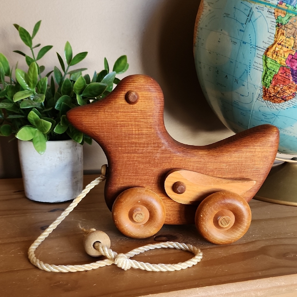 Handcrafted Wooden Duck Pull Along Toy Marc Michaud